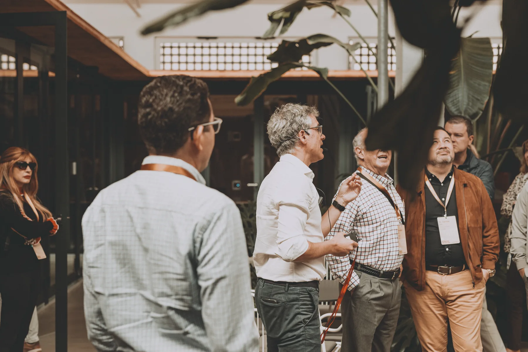 Attendees networking at a corporate conference in Barcelona