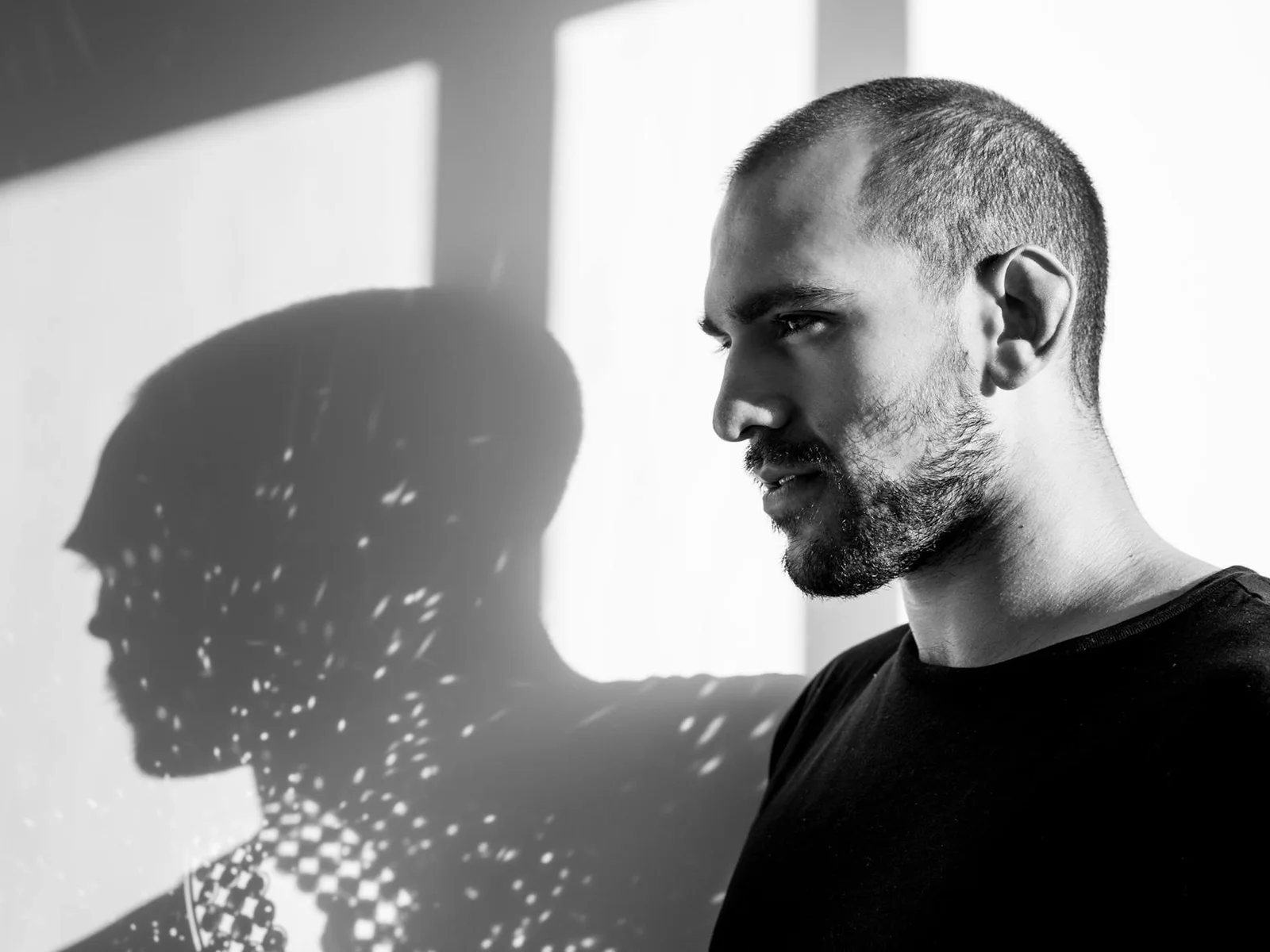 Riccardo Riccio, corporate photographer and videographer based in Barcelona, black and white portrait